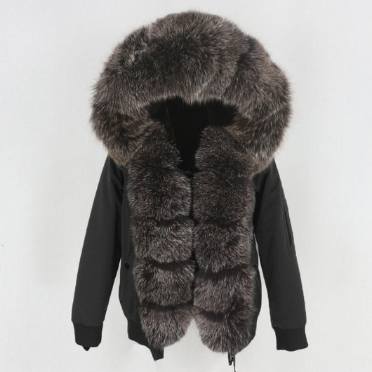 Parka con Forro de Piel de Mapache Desmontable - Abrigo Térmico Grueso - Image 13
