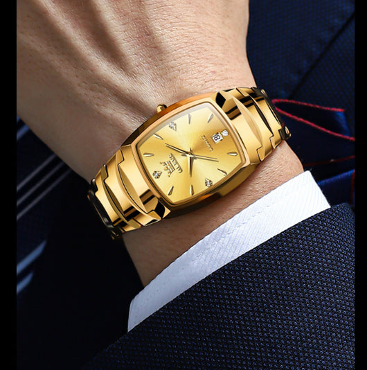 Reloj de Hombre en Acero Tungsteno con Cuarzo y Detalles en Oro - Image 13