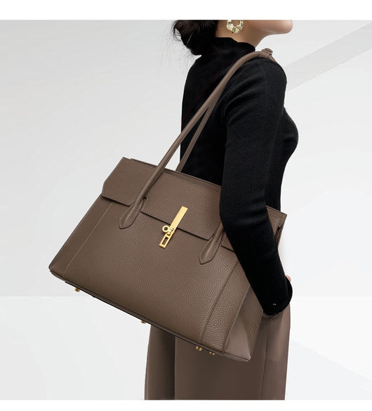 Bolso Tote de Gran Capacidad en Color Sólido para Mujer - Image 18