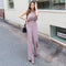 Vestido Elegante con Cuello Halter y Cintura Hueca