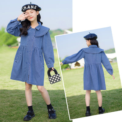 Vestido Elegante de Manga Larga Estilo Colegiatura para Niña - Image 11