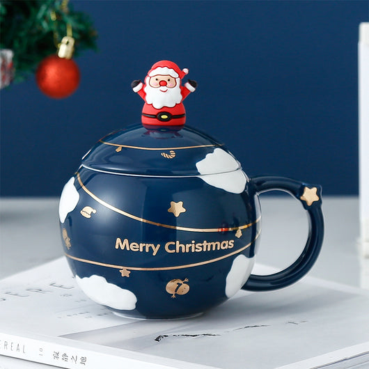 Taza Cerámica Creativa con Cuchara y Tapa Integrada - Image 12