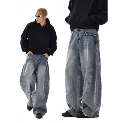 Pantalones Vaqueros Holgados Retro Americanos con Múltiples Bolsillos