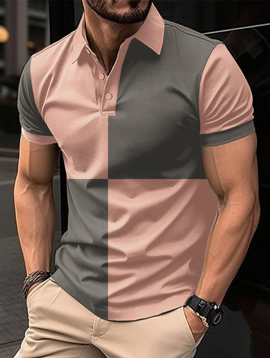 Polo Deportivo Casual Hombre con Cuello Vuelto y Costuras Bicolor - Image 8
