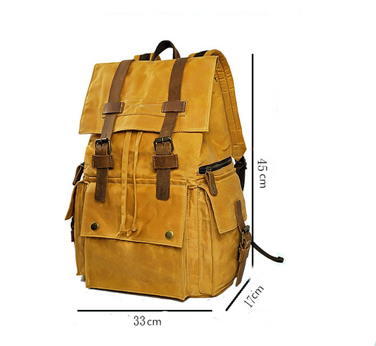 Mochila Retro de Lona Encerada Estilo Europeo y Americano - Image 6