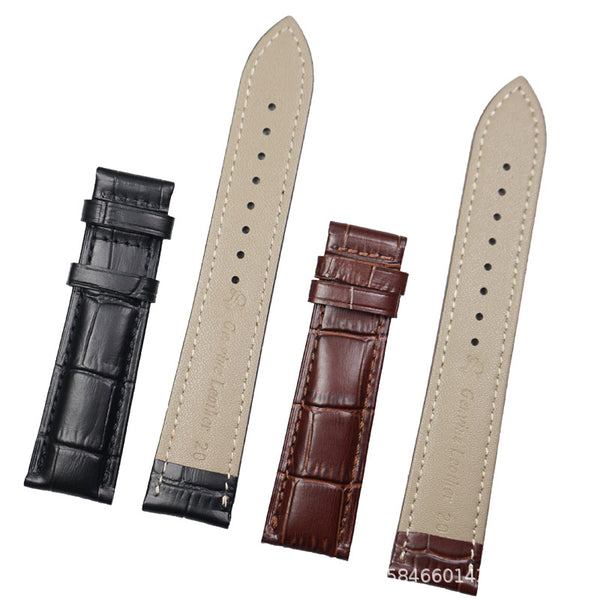Correa de Reloj en Cuero Genuino para Hombre, Perfil Delgado, Compatible Universal