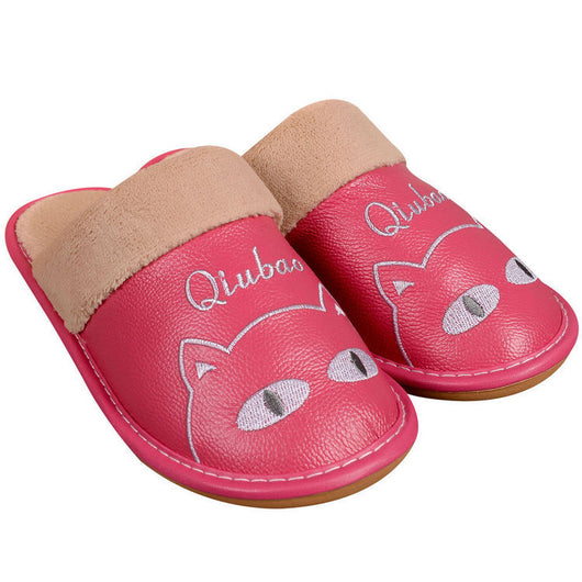 Pantuflas Cálidas para Familia - Diseño Antideslizante Cuero y Lana - Image 4