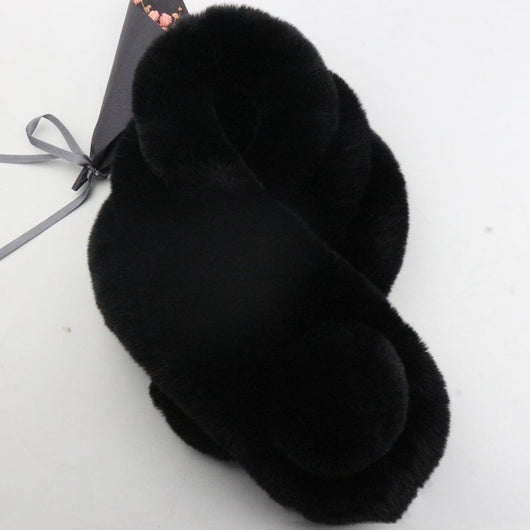 Bufanda de Piel de Conejo Invierno Coreano para Mujer - Image 3