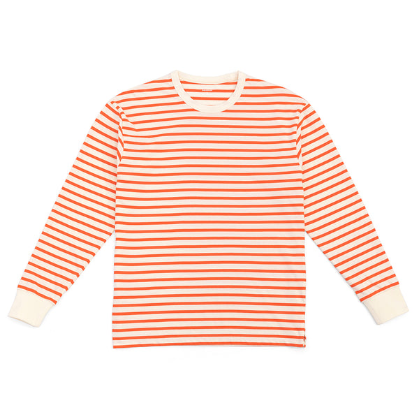 Camiseta Manga Larga a Rayas de Algodón Puro Cuello Redondo para Hombre - Image 5