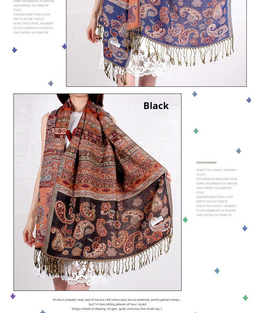 Pañoleta Térmica Jacquard de Cachemira para Aire Acondicionado y Protección Solar - Image 15