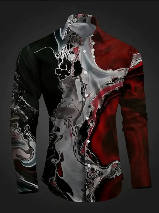 Camisa Estampada 3D Manga Larga Hombre - Diseño Moderno Primavera Otoño - Image 10