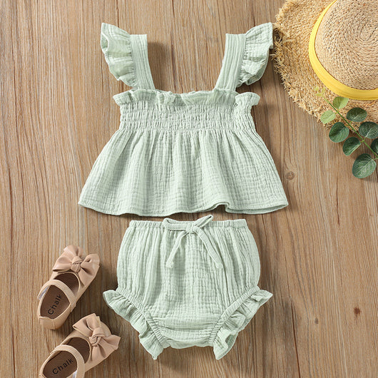 Conjunto de Top Sling y Shorts Ajustados en Colores Lisos - Image 4