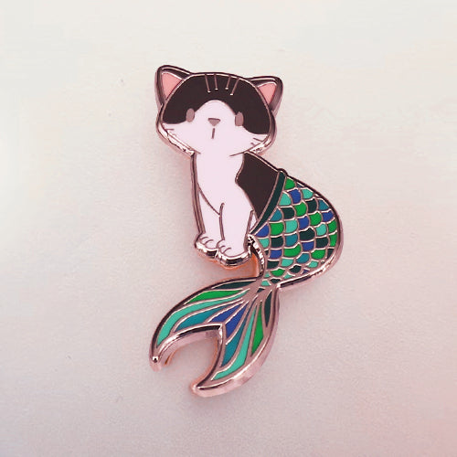 Broche Esmaltado Gato Sirena Kawaii - Pin de Gato Marino - Image 7