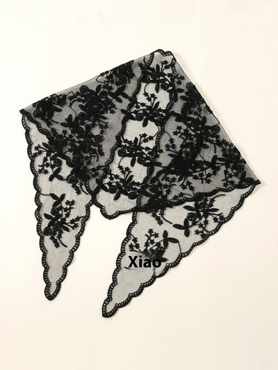 Velo de Novia con Encaje Floral Triangular - Accesorio Nupcial Elegante - Image 20