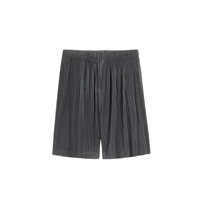 Pantalones Cortos Casuales Holgados con Cintura Elástica y Pliegues para Hombre - Image 5