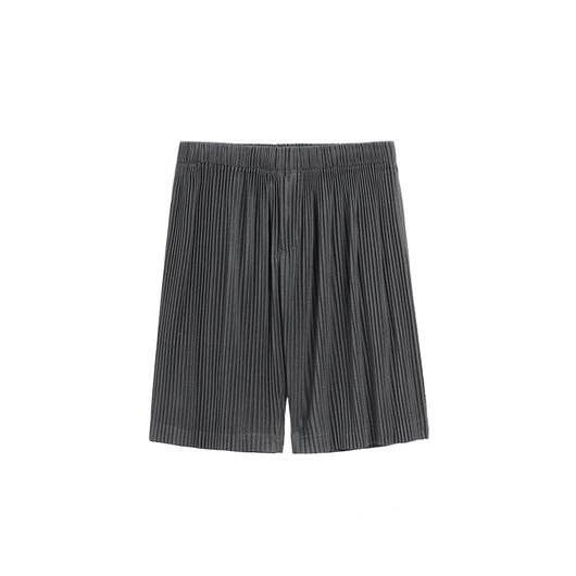 Pantalones Cortos Casuales Holgados con Cintura Elástica y Pliegues para Hombre - Image 5