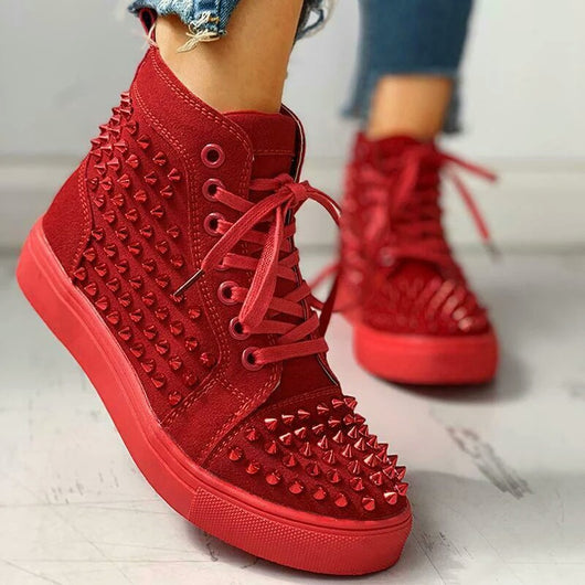 Zapatillas Altas Casuales Unisex con Suela Gruesa y Detalles de Strass - Image 11