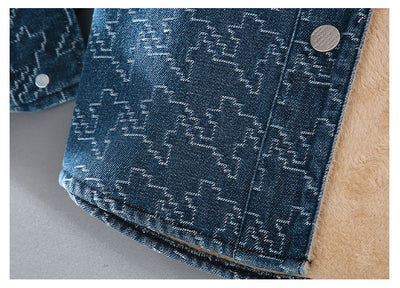 Camisa de Mezclilla Casual con Forro Polar y Estampado Floral - Image 19