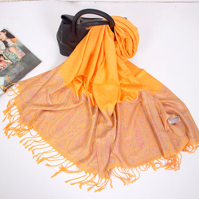 Foulard Étnico de Cachemira Dual-uso con Jacquard y Borlas - Image 27