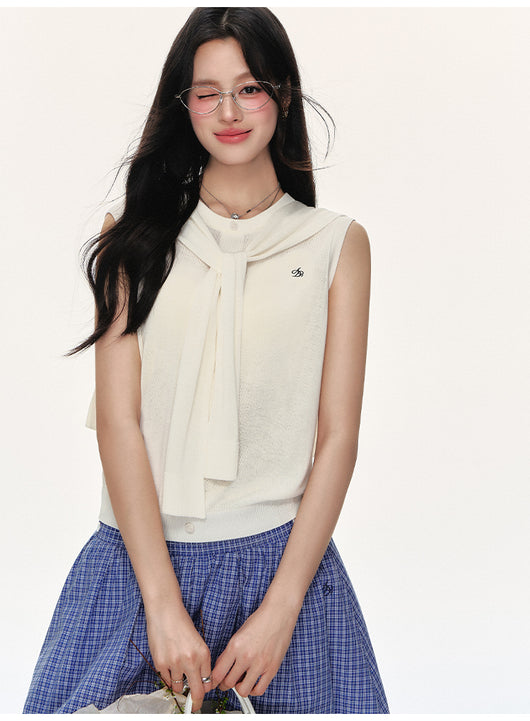 Chaleco Tejido Ice Silk sin Mangas - Blusa Suelta y Fresca - Image 12