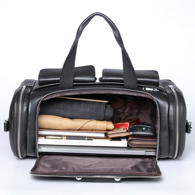 Bolsa de Viaje de Cuero para Hombre - Gran Capacidad y Portabilidad - Image 3
