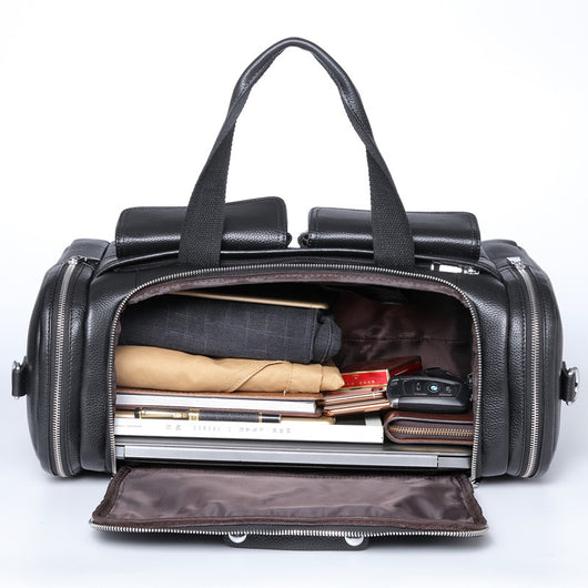 Bolsa de Viaje de Cuero para Hombre - Gran Capacidad y Portabilidad - Image 3