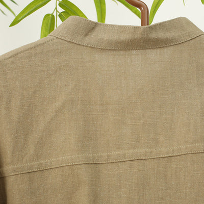 Camisa Suelta de Manga Larga con Cuello Alzado para Hombre - Image 11