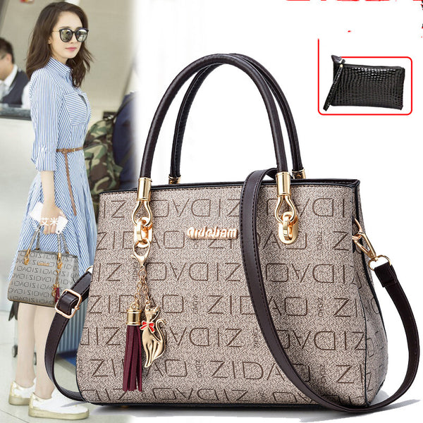 Bolso de Hombro Grande Estampado para Mujer - Bolsa Versátil Multiusos