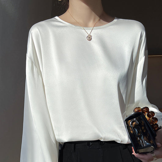 Camiseta Cuello Redondo Escote Elegante Minimalista - Image 2