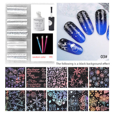 Set de 12 Láminas Decorativas para Uñas - Transferencias Nail Art - Image 14