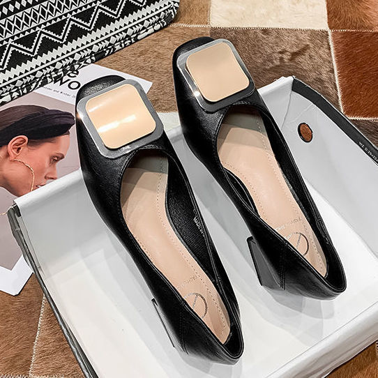 Zapatos Cómodos Abuela con Hebilla Cuadrada y Tacón Grueso - Todo Clima - Image 3