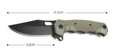 Cuchillo Plegable de Supervivencia Outdoor - Acero Inoxidable con Funda de Nylon - Image 8