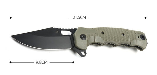 Cuchillo Plegable de Supervivencia Outdoor - Acero Inoxidable con Funda de Nylon - Image 8