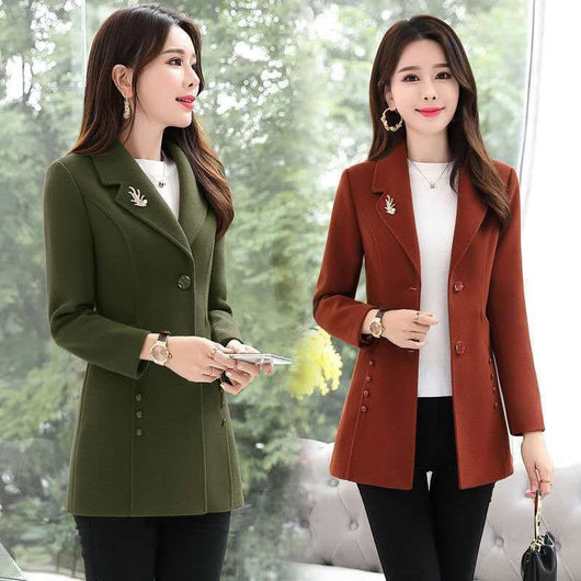 Abrigo de Lana Corto Entallado para Mujer - Image 3