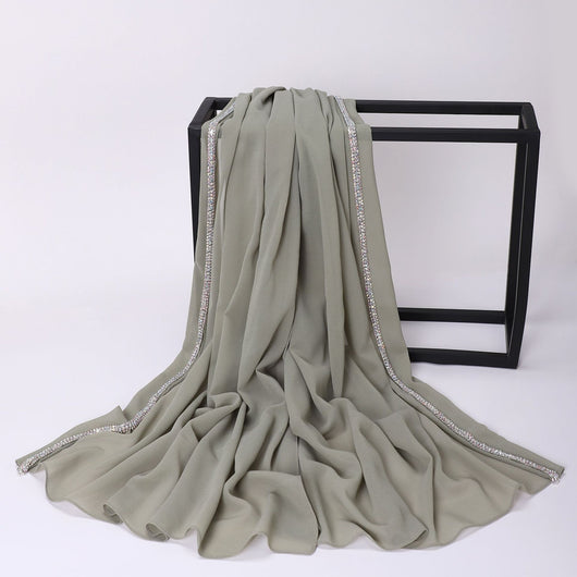 Pañuelo Casual de Chifón Liso para Mujer - Image 36