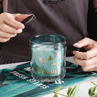 Taza de Vidrio Doble Capa con Tapa Transparente - Image 10