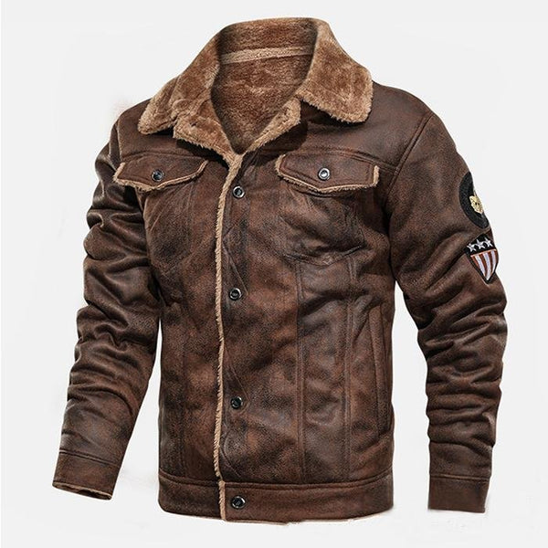 Chaqueta Abrigo Elegante Talla Grande para Hombre con Cuello de Piel - Image 3
