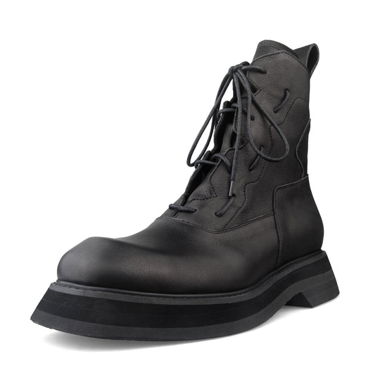 Botas de Cuero para Hombre Plataforma Mid Top Estilo Tendencia - Image 5