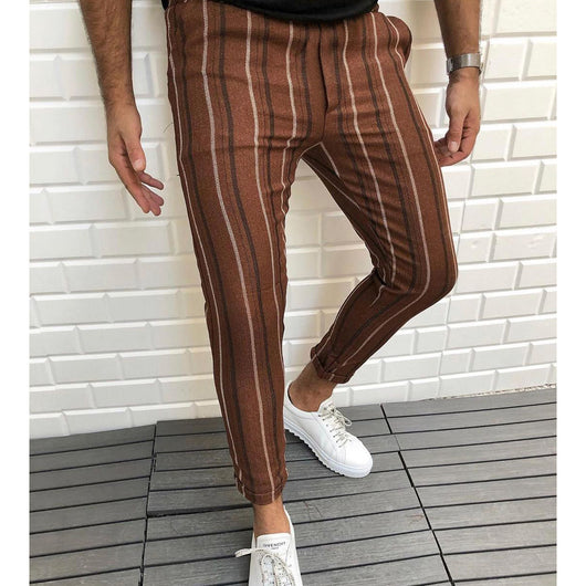 Pantalones Casuales Estampados a Rayas para Hombre - Image 5