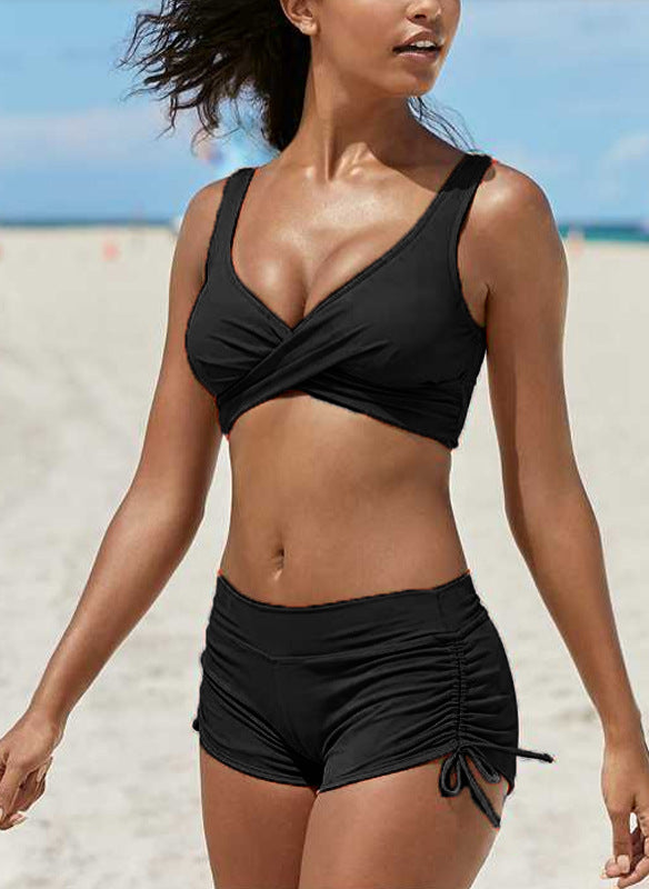Bikini Bandeau Convertible con Tirantes Removibles y Talle Alto Atrevido