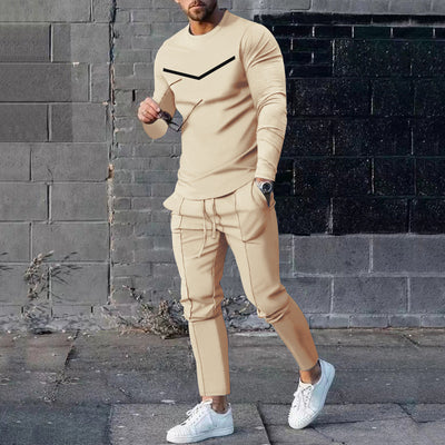 Conjunto Elegante de Pantalón y Camiseta Manga Larga para Hombre - Image 25