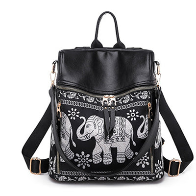 Mochila Étnica de Elefante con Diseño Tribal - Bolso Escolar Bandolera Multiusos - Image 4