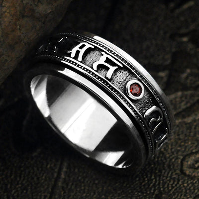 Anillo de Transferencia Vajra Daming Mantra con Acabado Desgastado - Image 5
