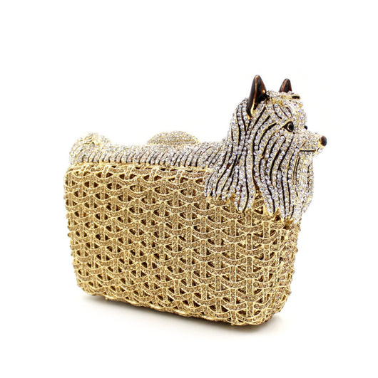Bolso de Noche Elegante con Cristales Brillantes Diseño Perrito - Image 5