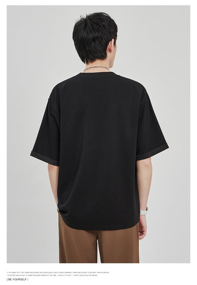 Camiseta Drape Suelta para Hombre - Estilo Casual Relajado - Image 22