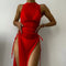 Traje de Baño Escotado con Abertura Lateral Elegante