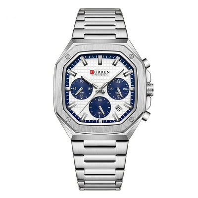 Reloj de Negocios Acero Inoxidable con Calendario de Seis Pines - Image 5