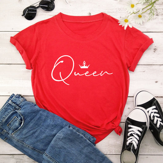 Playera Suelta Cuello Redondo Estampado Corona Queen - Image 12