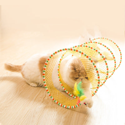 Túnel Plegable para Gatos con Juguetes Integrados - Image 3