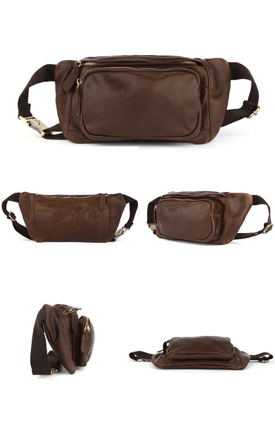 Bolsa Pecho Cuero Genuino Estilo Retro para Hombre - Image 18